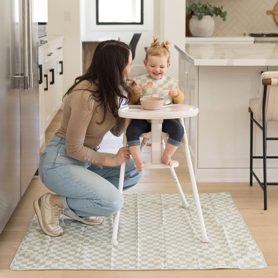 Tiny Twinkle Splat Mat for Under High Chair or Table | 51" x 51" Waterproof & - Image 4