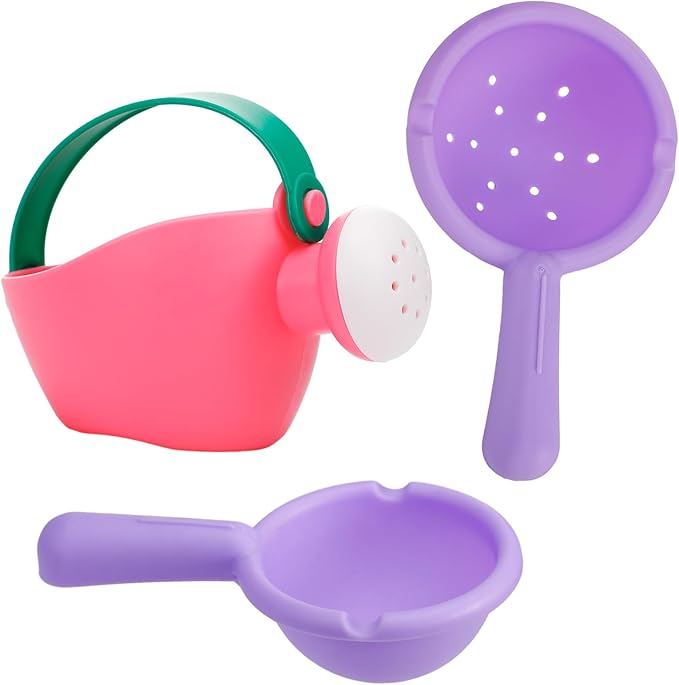 Small Soft Bath Toys for Toddlers 1-3 - Super Easy to Clean Water Table Toys Baby Tub Swimming Pool Toy Fun Tactile Training Newborn Gifts, 3Packs (Pink)