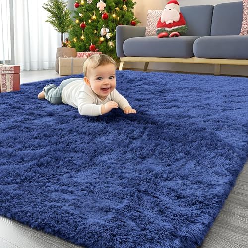 OLANLY Area Rugs for Living Room Bedroom, Machine Washable 4x5.9 ft Soft Fluffy by OLANLY