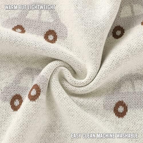 Knit Baby Blanket for Girls and Boys 100% Cotton Buttery Soft Cozy Receiving - Image 5