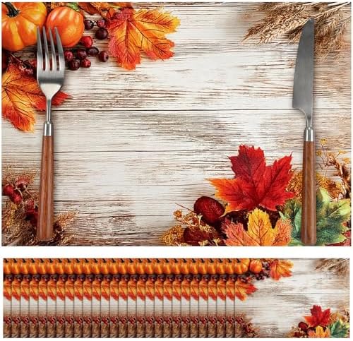 Eaasty 100pcs Disposable Maple Leaf Paper Placemats Fall Table Place Mat by Eaasty