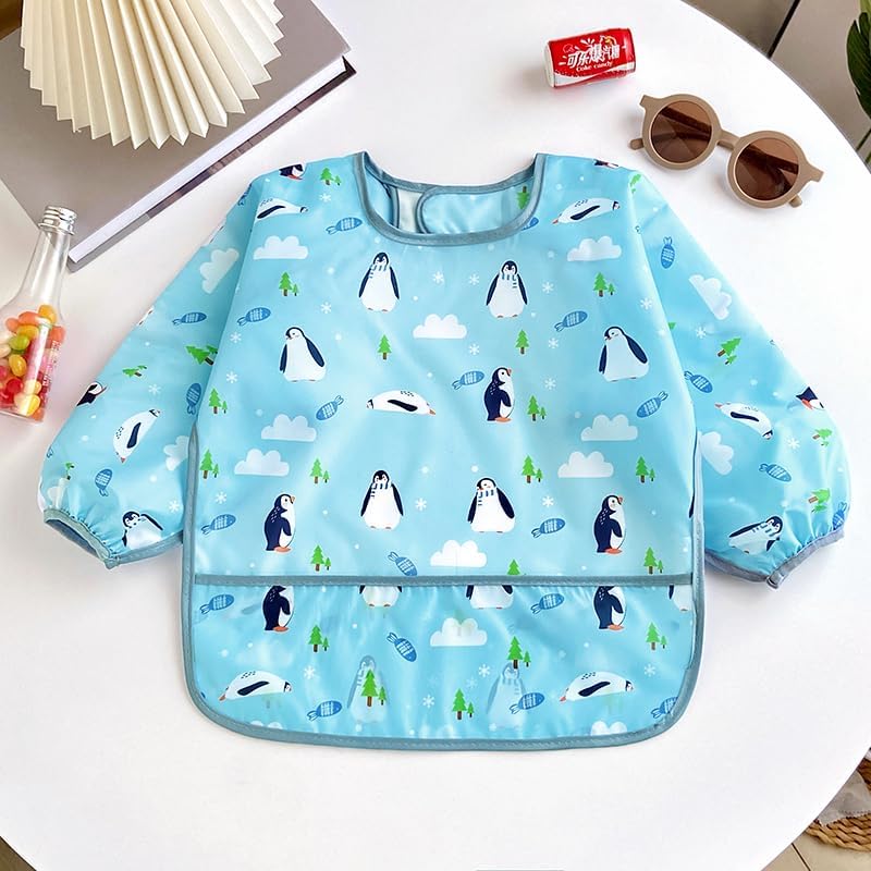 PandaEar 3 Pack Waterproof Long Sleeve Baby Bibs - Image 5