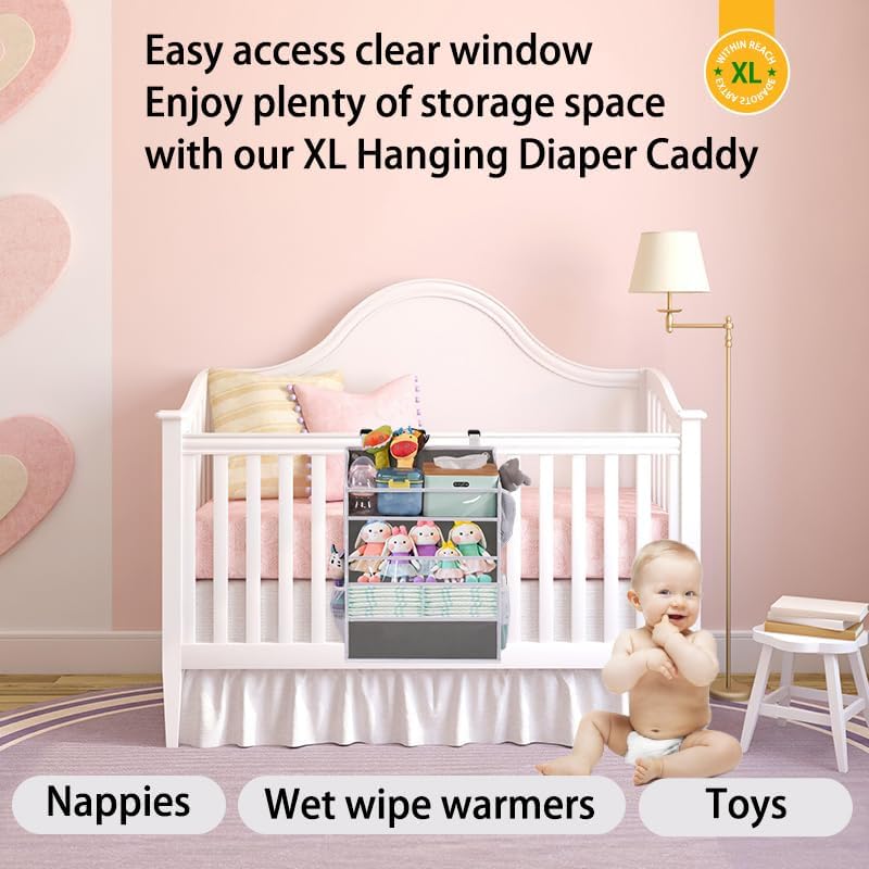 WishJazz XL Hanging Diaper Caddy Organizer - Image 4