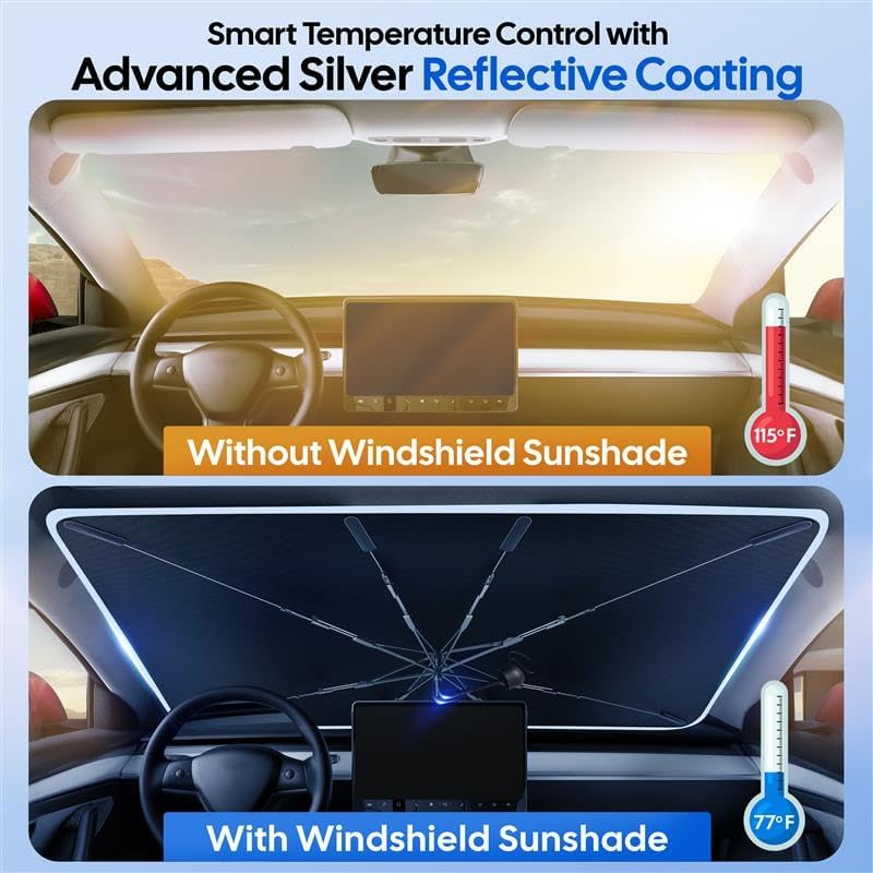 EcoNour Windshield Sunshade for Toyota RAV4 2019-2025 | Front Windshield Sun - Image 7