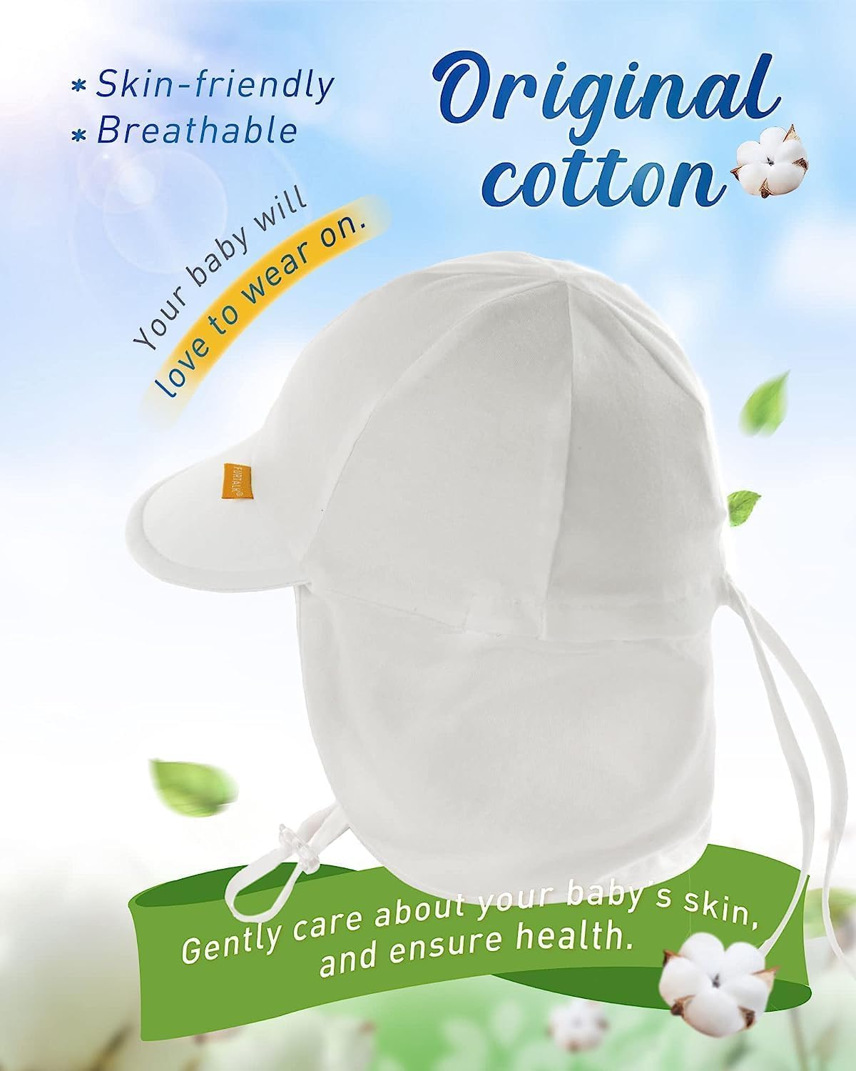 FURTALK Baby Sun Hat UPF 50+ UV Ray Sun Protection Cotton Toddler Hats for Boys Girls