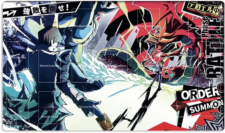 New Mlikemat Playmat Slifer The Sky Dragon & Kaiba Seto TCG CCG OCG Trading Card Game Mat with Zones + Free Bag (ZD039-959-A)