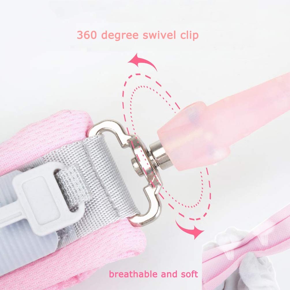 Socub Anti Lost Wrist Link with Key Lock for Kids, 6.56ft, 2 Pack, Pink and Blue