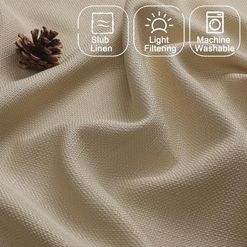 Chyhomenyc Camel Valance for Windows, Light Filtering Faux Linen Textured Small - Image 3