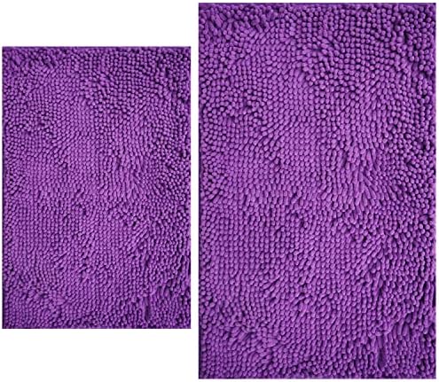Bathroom Rugs Sets 2 Piece, Extra Soft Chenille Bath Mat Ultra Absorbent by BOANKODU