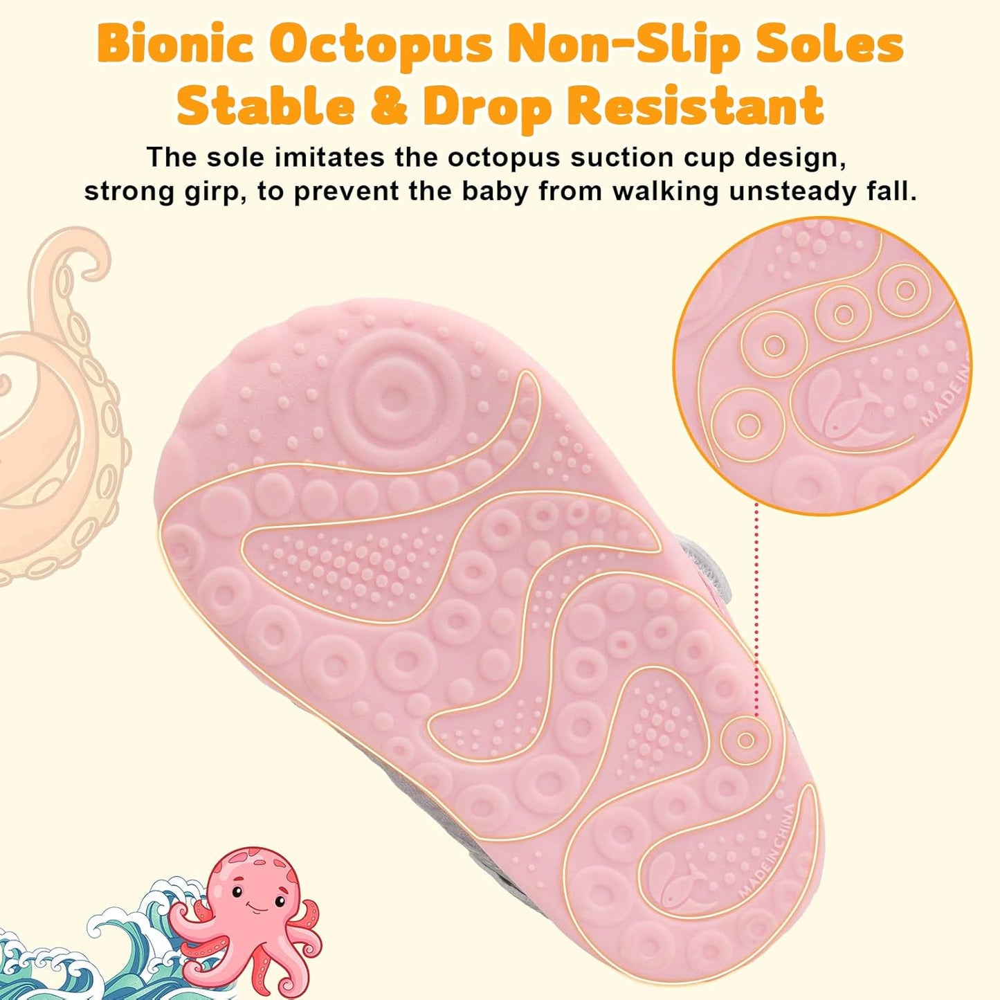 FEETCITY Wide Baby Shoes Boys Girls Baby Barefoot Shoes Breathable Infant Walking Shoe Crib Sock Shoe Toddler Sneakers Flexible