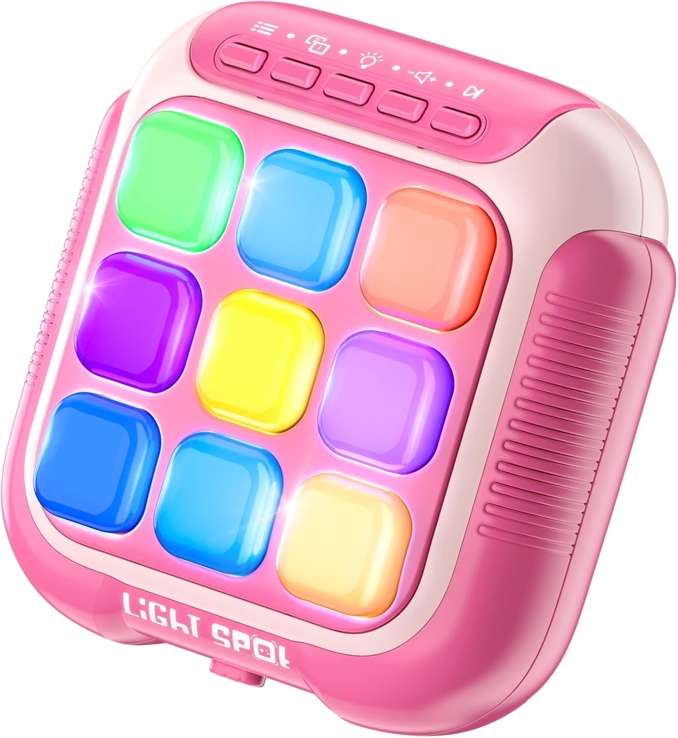 Tic Tac Toe Electronic Handheld Puzzle Game Console Fidget Toys w/ 7 Game Modes, Portable Fast and Fun Car Travel Press Games for Kids and Adults, Ideal Xmas Birthday Gifts for Ages 3+ (Pink)