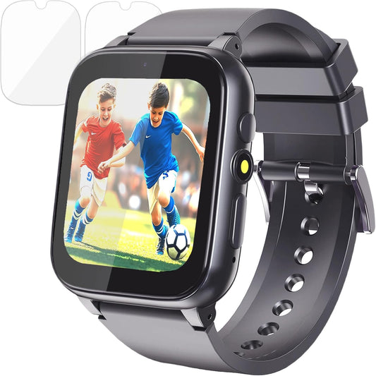 Goodatech 1.69'' Kids Smart Watch for Kids Boys Girls, Camera,26 Puzzle Games,Video Music Player,Pedometer,Alarm Clock, Learning Education Toys Gifts for 4-12 Years Children (Black)