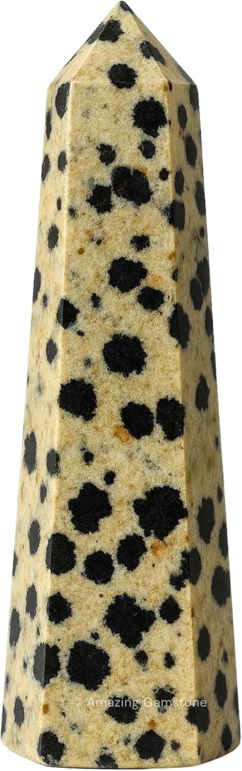 Amazing Gemstone Dalmatian Jasper Crystal Towers ~ Natural Healing Crystal Point Obelisk for Reiki Healing and Crystal Grid (2 to 3 INCH)