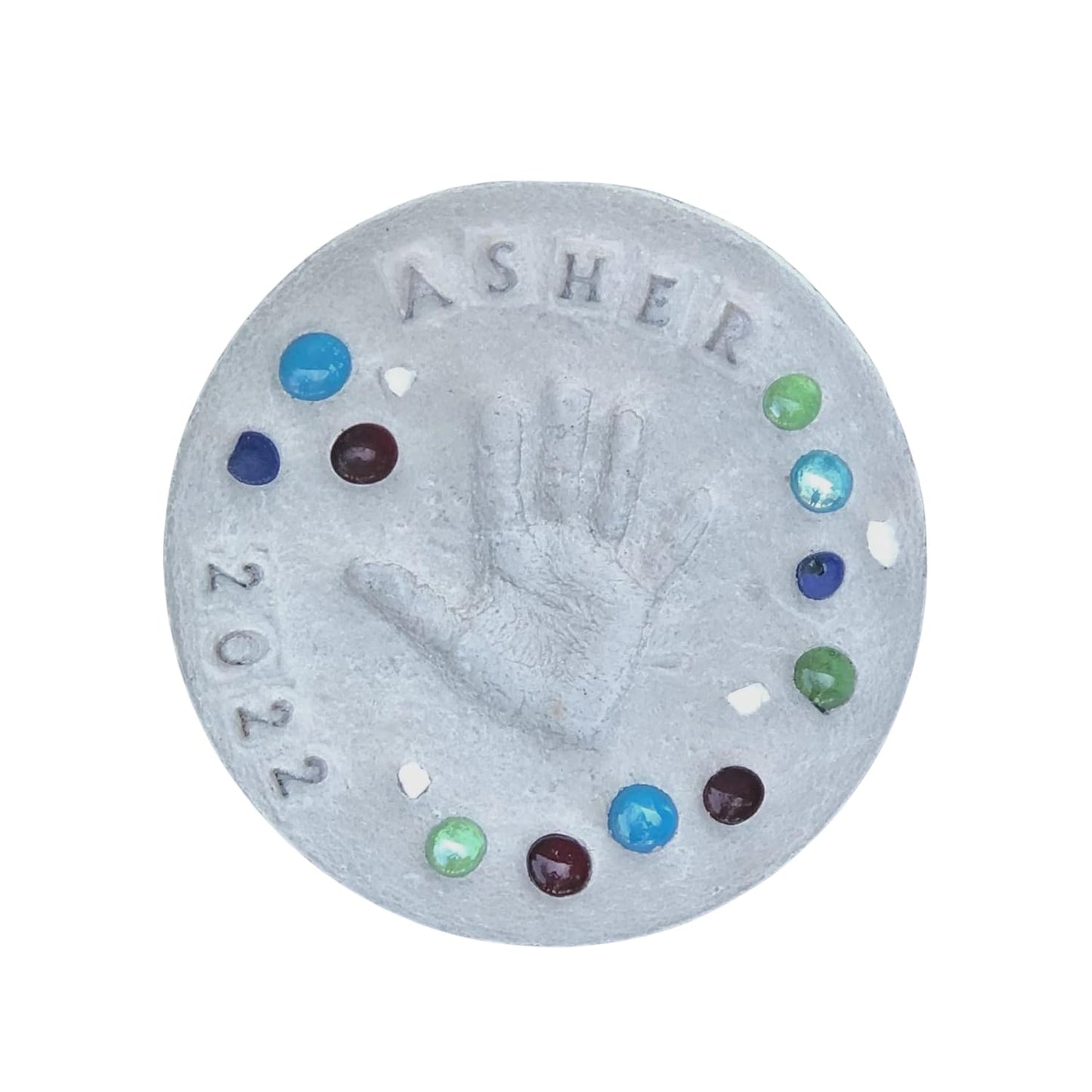 Large DIY Stepping Stone Kit, Handprint Stepping Stone, Mother's Day Gift, Footprint Stepping Stone (10 Inch)