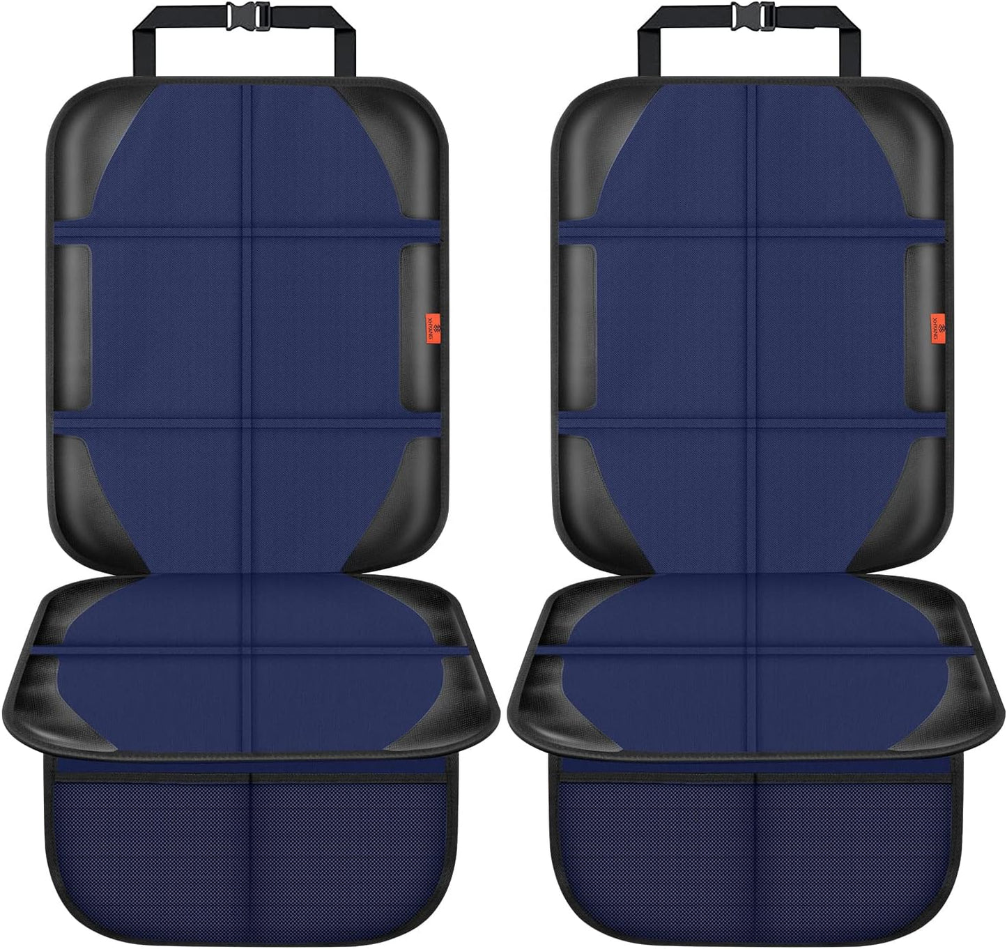 Car Seat Protector,2 Pack Automotive Seat Protectors Baby Carseat Pad Waterproof & Durable 600D Fabric for Child Baby Car Seat Mat Vehicle Pet Cover 2 Storage Pockets (Blue)