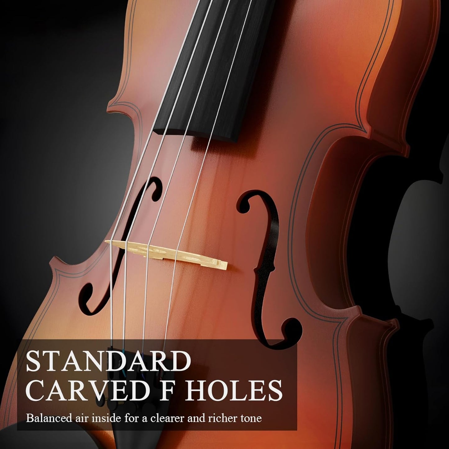 1/2 Violin Kit, Beginner Violin for Kids, Students, Complete Kids Violins Set with Case, Bow, Rosin, Ideal for Kids Violins Beginner Ages 5-9, Brown