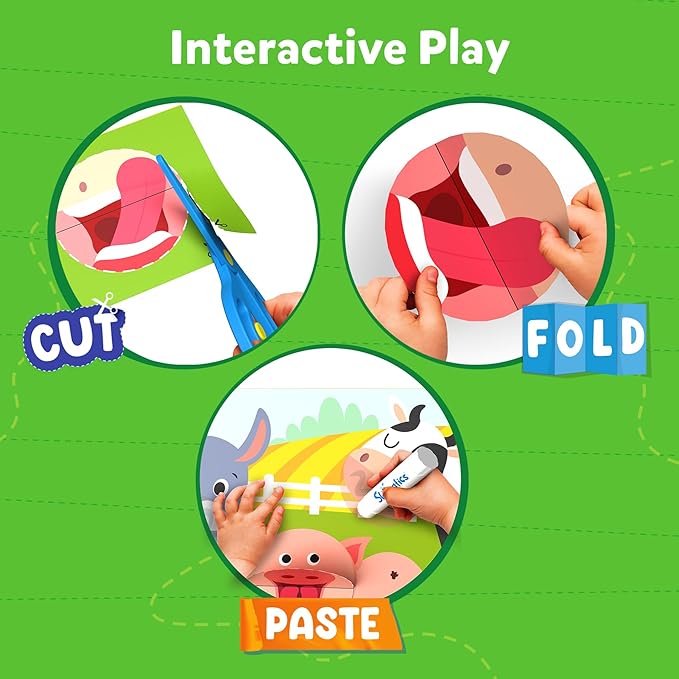 Skillmatics Scissor Skills Activity Book - Snip Snip, 25 Fun Cutting & Creative Activities for Preschoolers, 2 Child-Safe Scissors, Fine Motor Skills Craft Kit, Gifts for Kids Ages 3, 4, 5, 6, 7