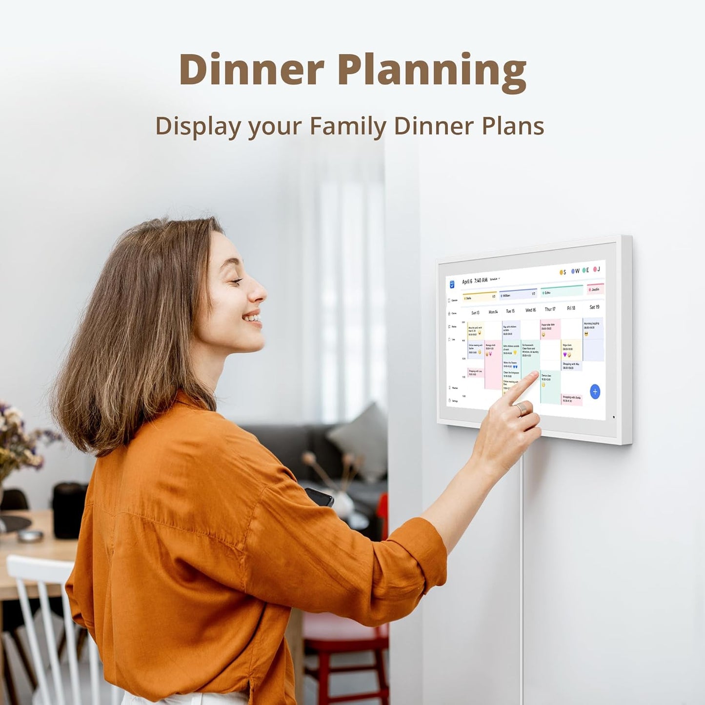 Dragon Touch 21.5 inch Digital Calendar Chore Chart – Interactive Touchscreen, Smart Family Planner, Hearth Display Desk Digital Calendar Seamless Scheduling