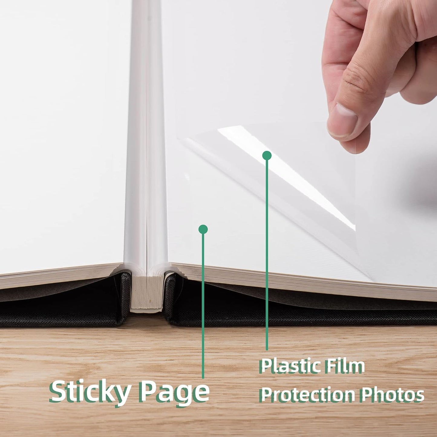 Large Photo Album Self Adhesive Scrapbook Album for 4×6 5×7 8×10 Pictures DIY Magnetic Linen Cover Album 60 Pages for Family Wedding Gifts with Metal Pen and Plastic Board