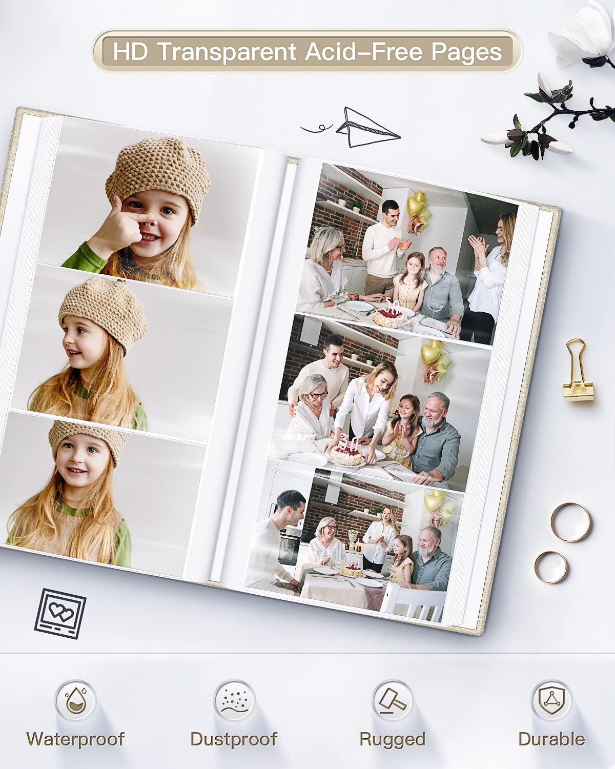 popotop Photo Album 4x6-420 Photos Photo Books with 420 Horizontall Pockets,Linen Cover Albums for Family Wedding Anniversary Baby Vacation Pictures