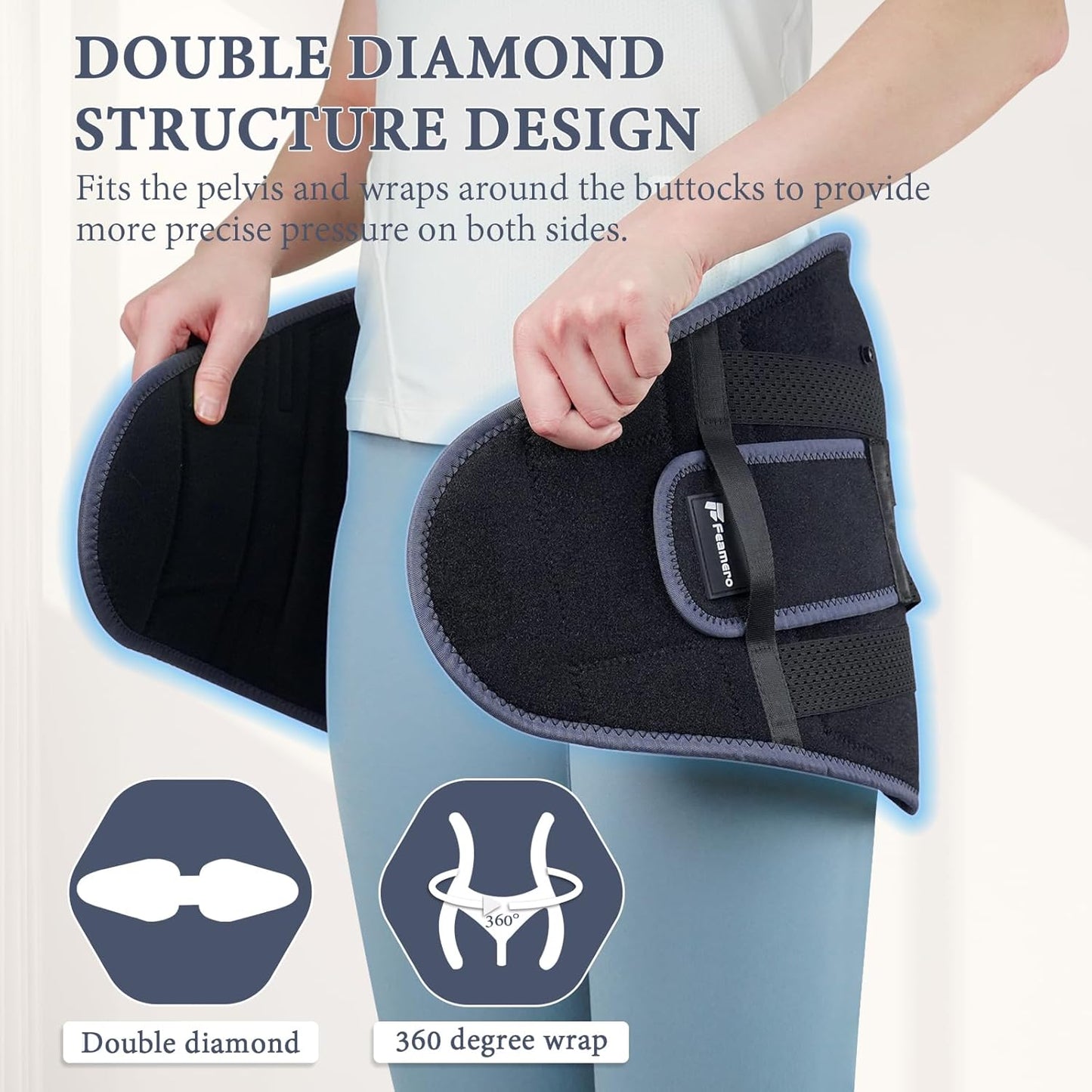 Inflatable Pelvic Support Belt for Women and Men, Adjustable Pressure SI Joint Brace for Postpartum Recovery, Pelvic Tilt Correction, Hip & Pubic Symphysis Pain Relief (XL)