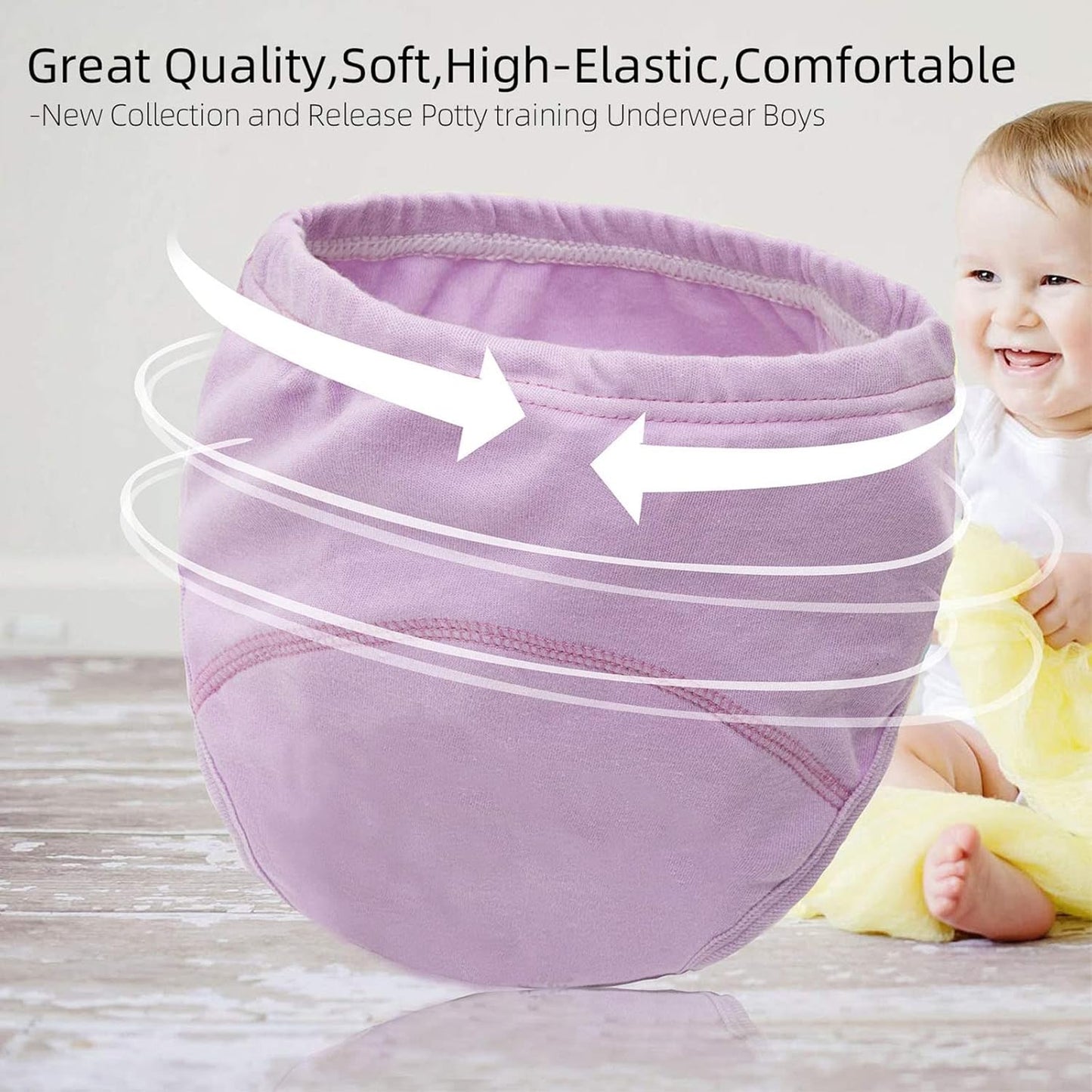 Joyo roy 6Pcs Potty Training Underwear 2T-3T 100% Cotton Soft Absorbent Toddler Toilet Training Pants Waterproof Toddler Underwear Girls 3T Baby Pee Pants with Potty Sticker Chart for Kids