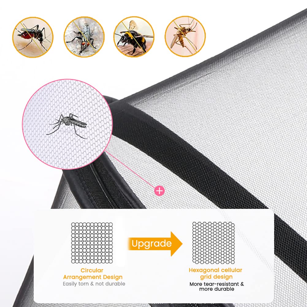 Orzbow Universal Mosquito Net for Stroller, Baby Bug Net with Two-Way Zippers & Storage Bag, Breathable & Foldable Mosquito Nets for Strollers, Car Seat, Bassinet, Cradle, Portable Mini Crib, Black
