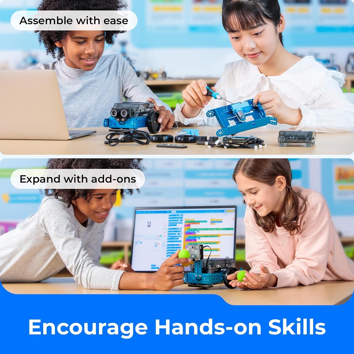 Makeblock mBot2 Coding Robot for Kids, AI Learning Support Scratch & Python Programming, Robotics Kit for Kids Ages 8-12 and up, Building STEM Robot Toys Gifts for Boys Girls