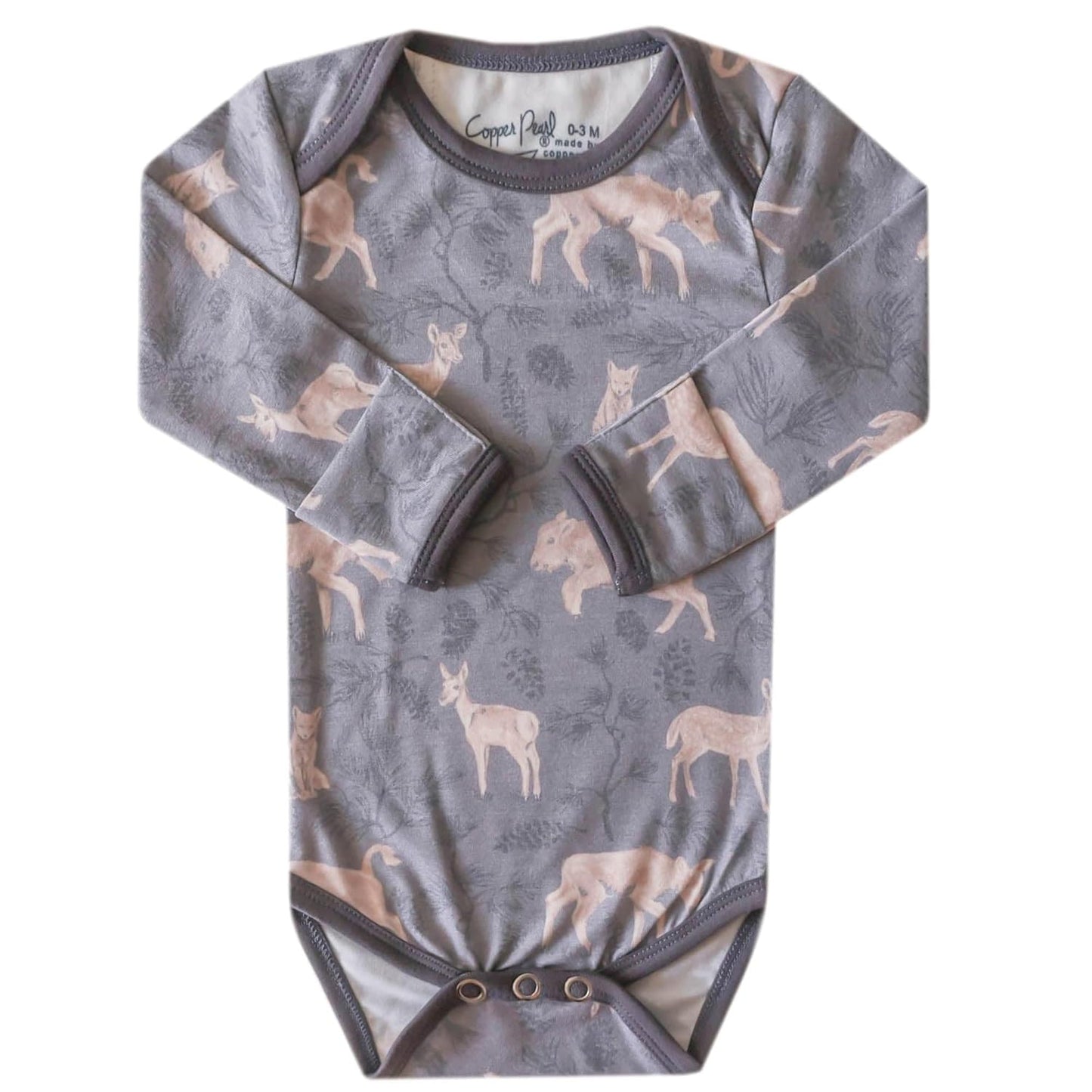 Copper Pearl Long Sleeve Bodysuit Baby: Ultra Soft Baby for Newborns, Boys, and Girls - Stylish, Comfortable, Overlap Shoulders, Premium Knit Fabric - Newborn, Timber