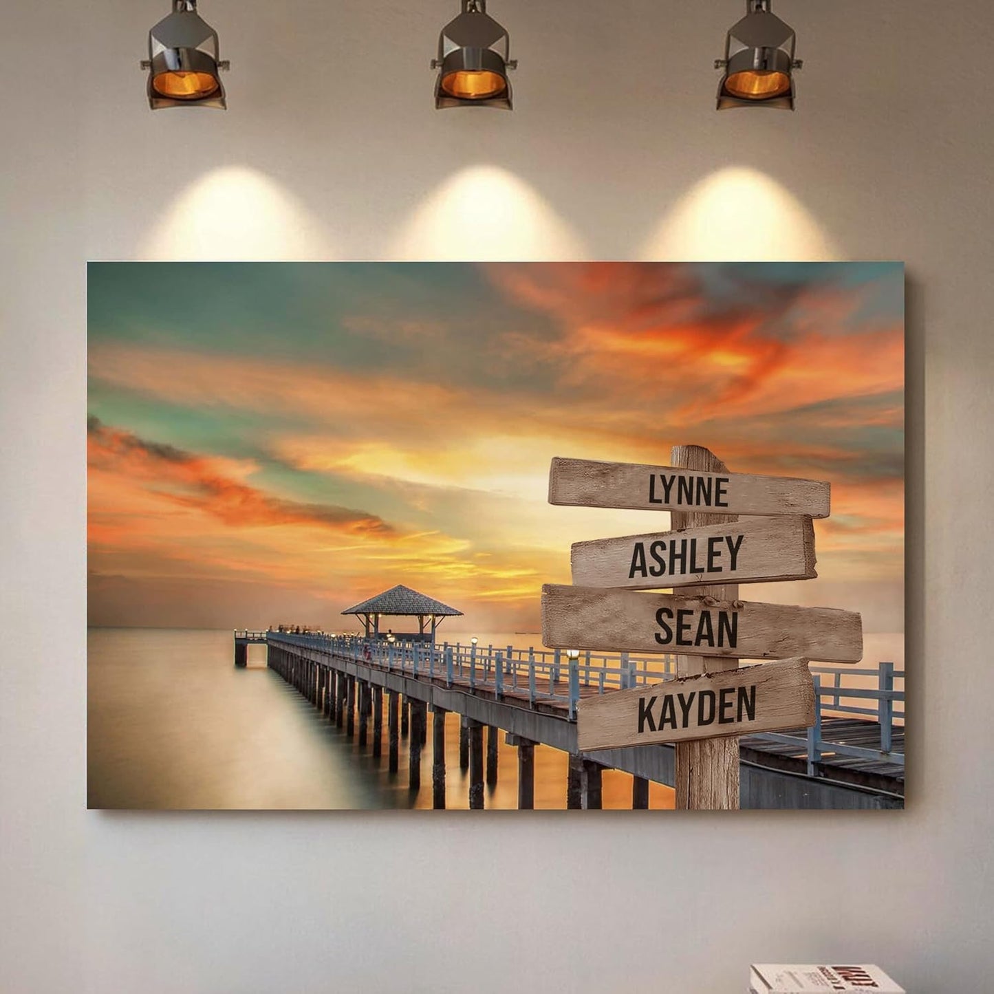 Personalized Gifts for Mom Family Names Street Custom Multi-Name Date of Birth Vintage Street Sign Happy Mothers Day Canvas Wall Art Best Christmas Gifts for Mommy from Daughter Son Children Kids #3