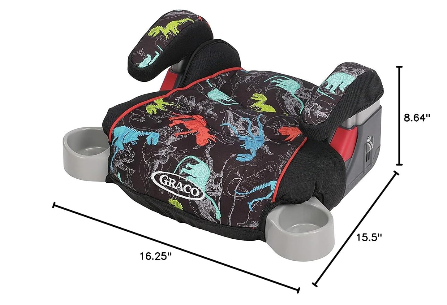 Graco TurboBooster Backless Booster Car Seat, Dinorama, for Ages 4-10, 40-100 Pounds, Up to 57 Inches Tall