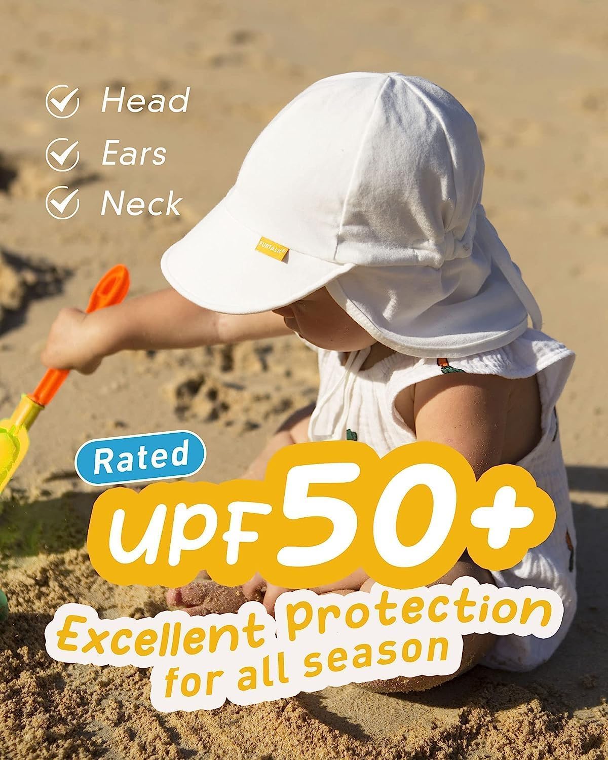 FURTALK Baby Sun Hat UPF 50+ UV Ray Sun Protection Cotton Toddler Hats for Boys Girls