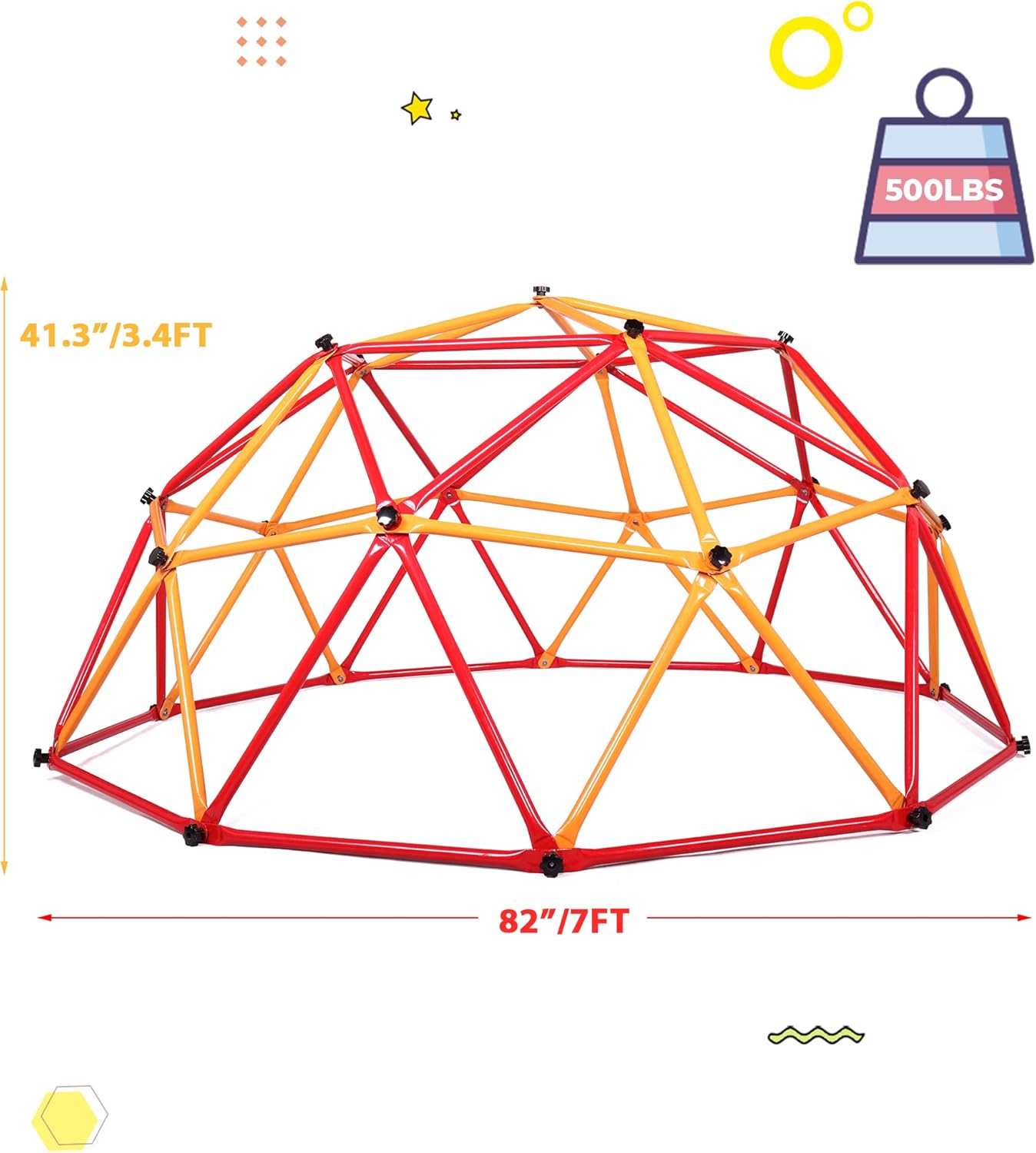 JAXPETY Climbing Dome, 7FT Outdoor Jungle Gym for Kids Ages 4-8, Toddler Monkey Bars for Backyard, Doorway Playground Climbing Structures for Toddler Climbing, Montessori Climbing Set for Dome Climber