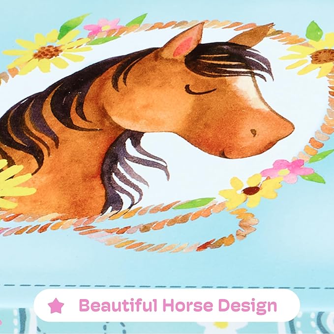 Jewelry Box for Girls by Jewelkeeper - Barn Design Musical Jewelry Box with Spinning Horse Doll - Pony Stuff for Girls, Horse Gift for Kids, Equestrian Keepsake for Ages 2 Up - Home on The Range Tune