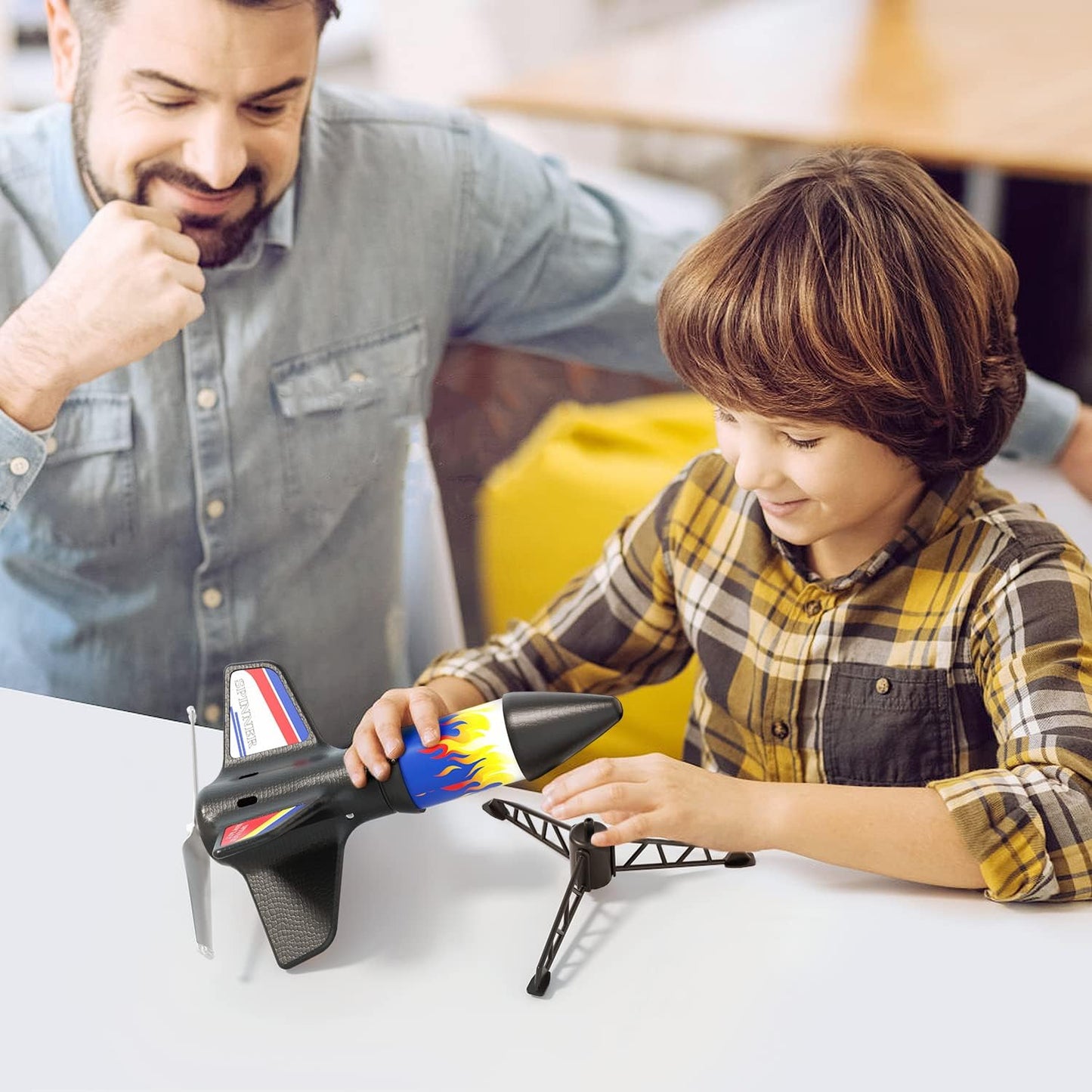 Flying Launcher for Kids - Electric Flying Toys with Parachute Recovery - Eco-Friendly Toy with Unlimited Re-Launch - Great Birthday Gift