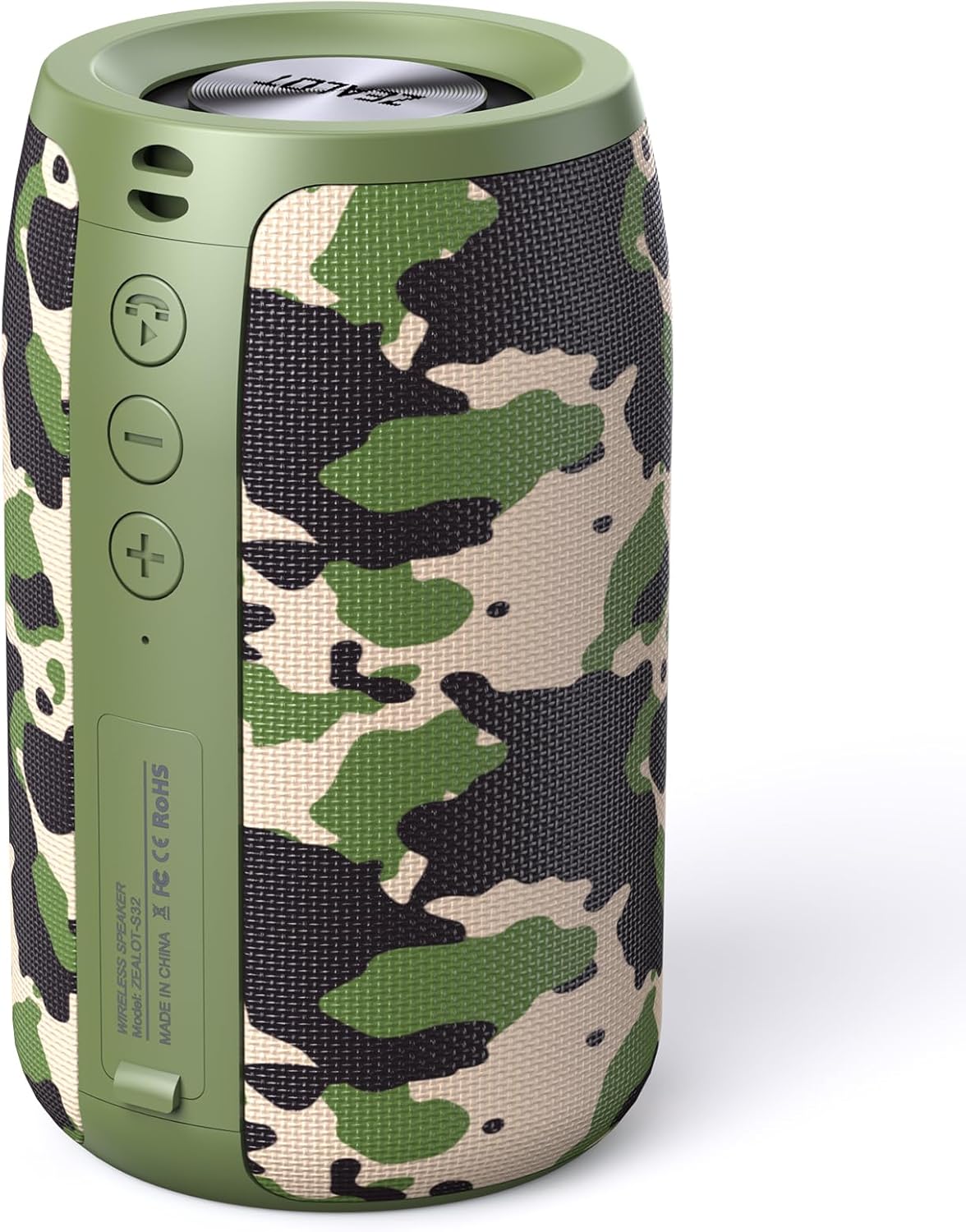ZEALOT Portable Bluetooth Speaker, S32 Outdoor Speaker, Waterproof IPX5, Dual Pairing, Stereo Sound/TF Card/USB/AUX Competible for iPhone14 Samsung Home/Hiking/Fishing- Camo