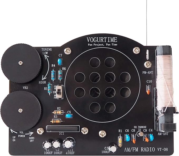 AM FM Radio Kit Soldering Project Kit for Learning Practicing Teaching Electronics, Great STEM Project and Gift, New Version