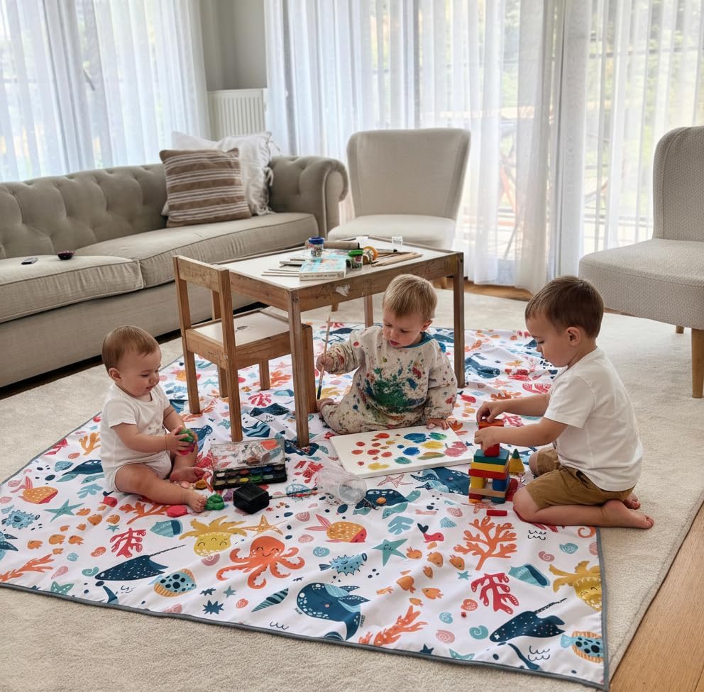 Waterproof High Chair Splat Mat – Machine Washable Floor & Table Protector - Image 2