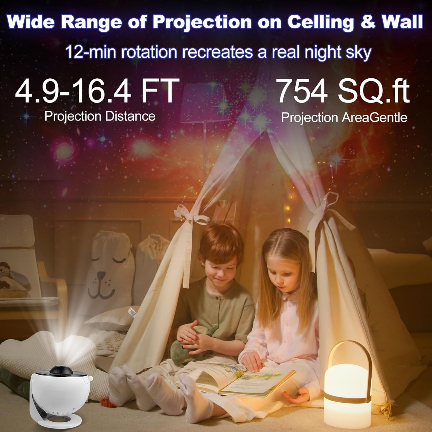 Star Projector Galaxy Light, 13 Film Discs Planetarium Galaxy Projectors for Bedroom,360°Rotating Space Night Light Projector with Timer, HD Ceiling Starry Lighting for Kids' Rooms