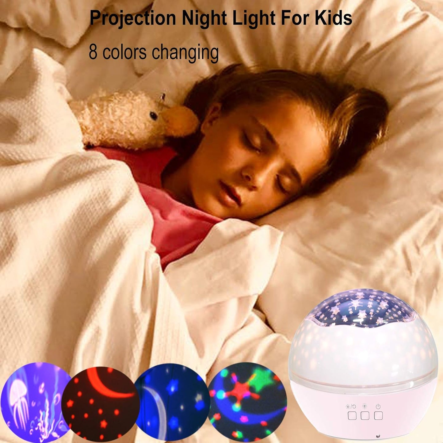 Night Light Kids Toys for 1-10 Year Old Girls Boys Baby Star Projector Nightlight for Toddler Baby Projection Lamp Night Light for Bedroom 3-8 Year Old Girls Kid Room Decor Christmas Birthday Gifts
