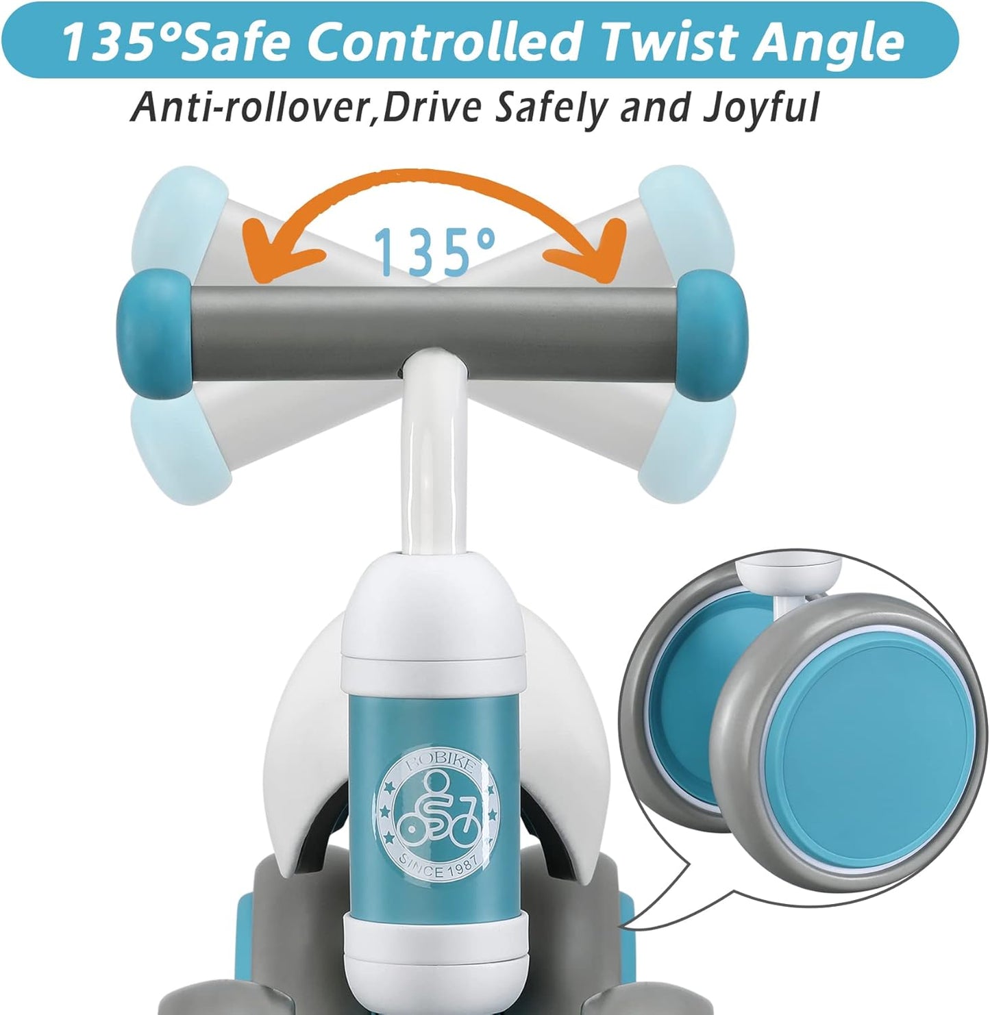 Baby Balance Bike Toys for 12-36 Months Kids Toy Boy and Girls Gifts Toddler Best First Birthday Gift Children Walker No Pedal Infant 4 Wheels Bicycle (Classic, Light Blue)