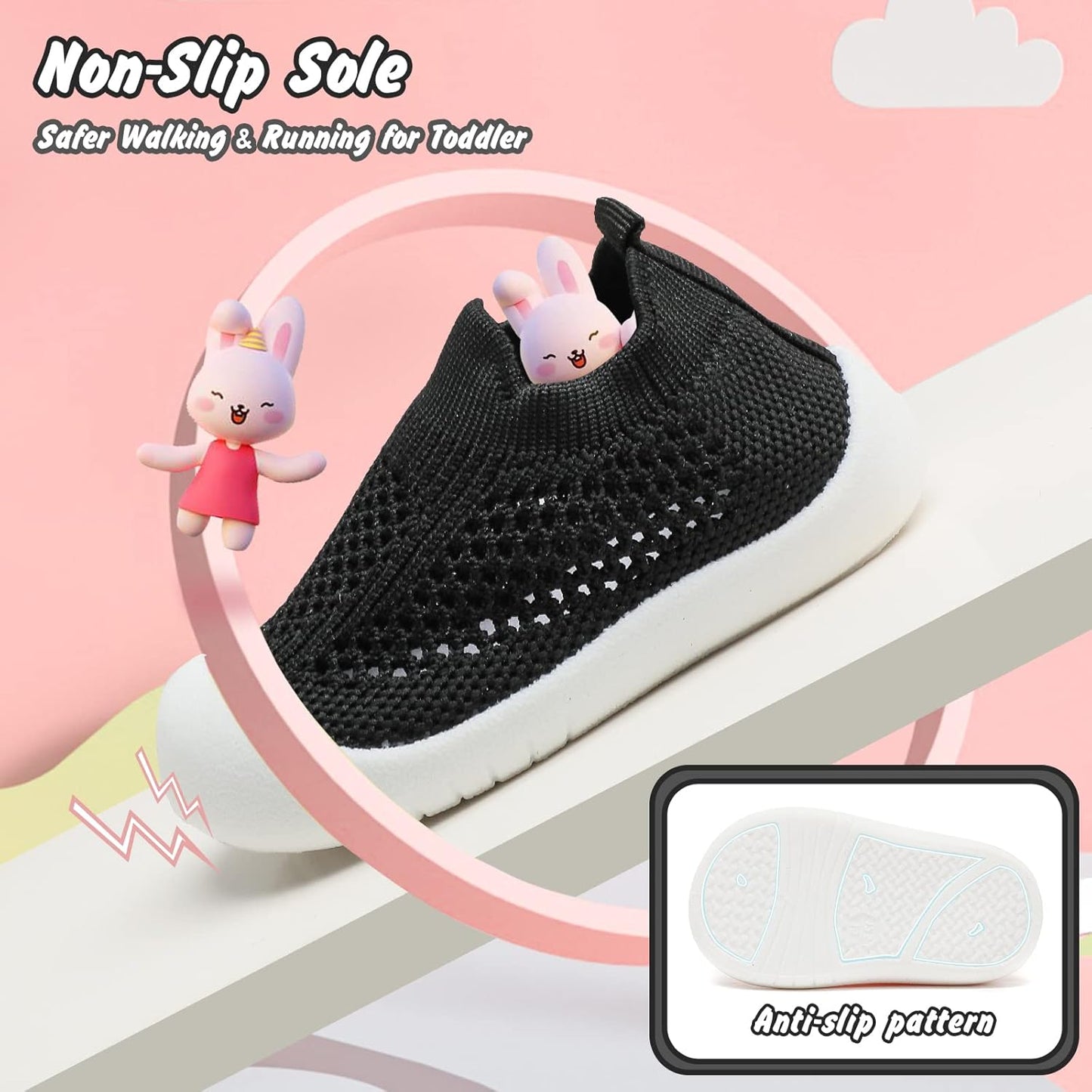 Charrost Toddler Baby Girl Boy First Walking Shoes Checkered Sneakers Sizes 3/4/5/6/7/8T. Soft, Cute,Flexible for First Walkers. Non-Slip, Slip On, Wide Toe Box Indoors Outdoors