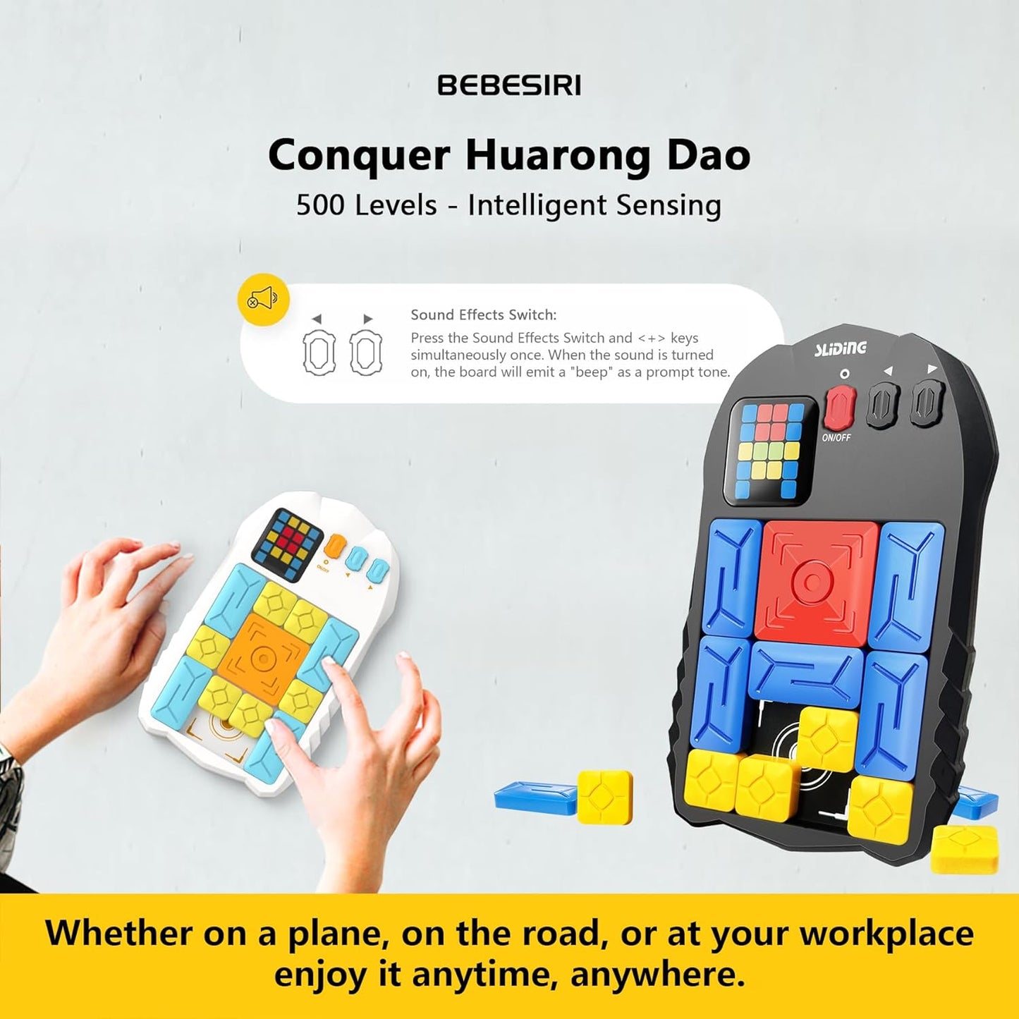 Super Slide Puzzle Game - 500+ Levels Brain Teaser | Electronic Sliding Puzzle Toy for All Ages | Fun Unblocking Logic Game for Kids & Adults