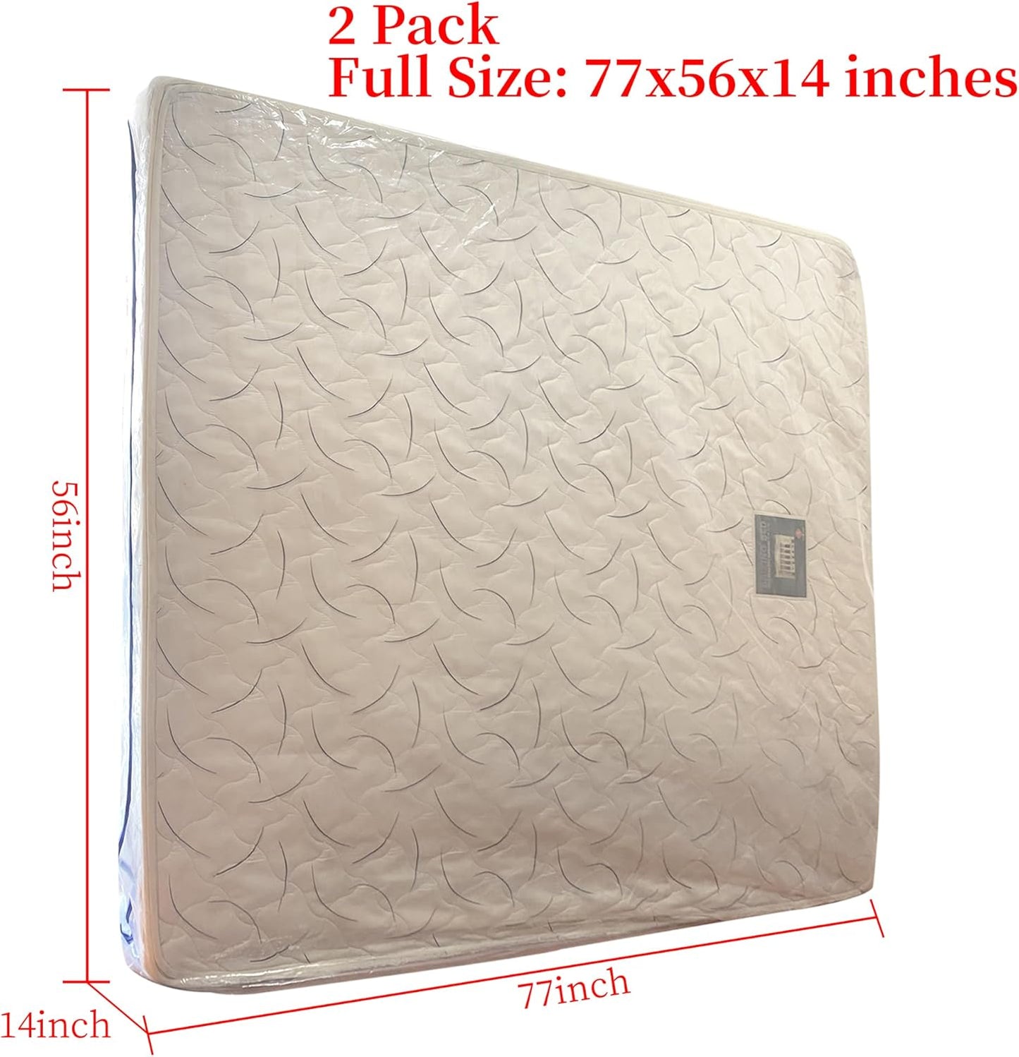 2 Pack Full Mattress Bags for Moving and Storage-5 Mil Zipper Plastic Waterproof Mattress Storage Bags