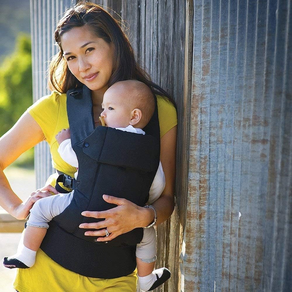 Beco Gemini Baby Carrier from Newborn to Toddler - Certified Ergonomic Newborn Baby Carrier for Infants and Children of 7-35 lbs - M Shape, Adjustable Seat, 100% Organic Cotton (Metro Black)