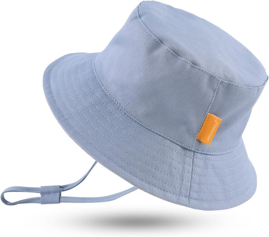 JANGANNSA Cotton Baby Sun Hat Infant Toddler Boys Girls Bucket Hats Summer Sun Protection Kids Beach Caps