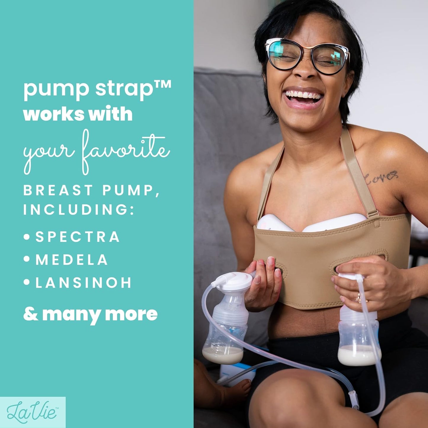 Pump Strap Hands-Free Pumping Bra, Breast Pump Bra for Breastfeeding Pumps for Women, Hands Free Pumping Bustier