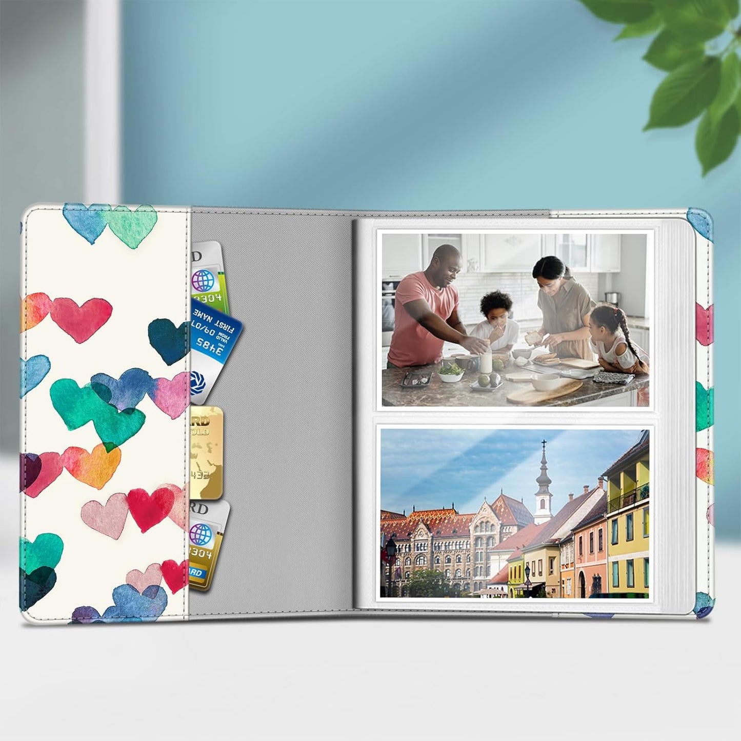 Fintie Photo Album for 4x6 Photos - 112 Pockets Vegan Leather Cover Memory Albums Book for Birthday Family Anniversary Vacation Pictures, Raining Hearts