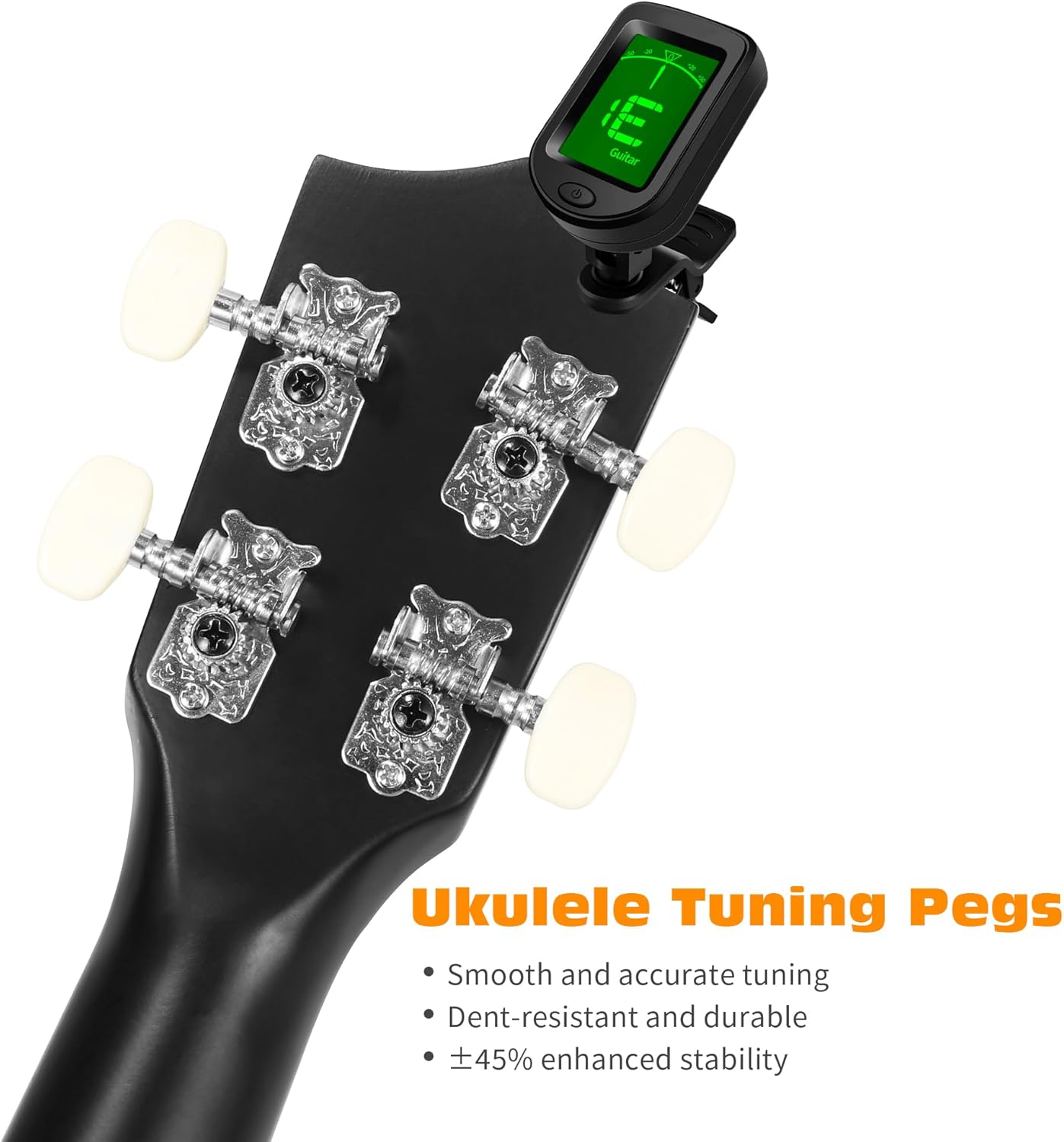 Ukulele 21" - Beginner Soprano Ukulele for Kids, Tenor and Concert Ukuleles, Left-Handed Friendly - Perfect Beginner Ukulele (Black)