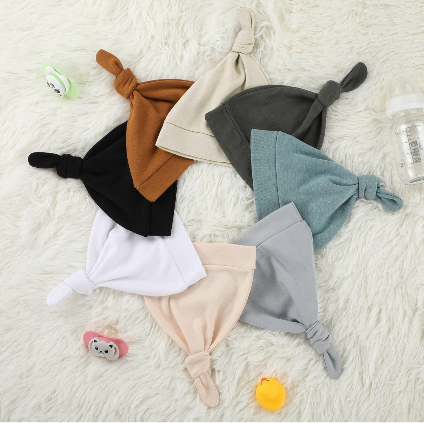 10 Pcs Baby Newborn Hats Set Stretchy Knot Beanie Hats for Boy Girl Baby Cute Cap Infant Beanies, 10 Colors, 0-6 Months